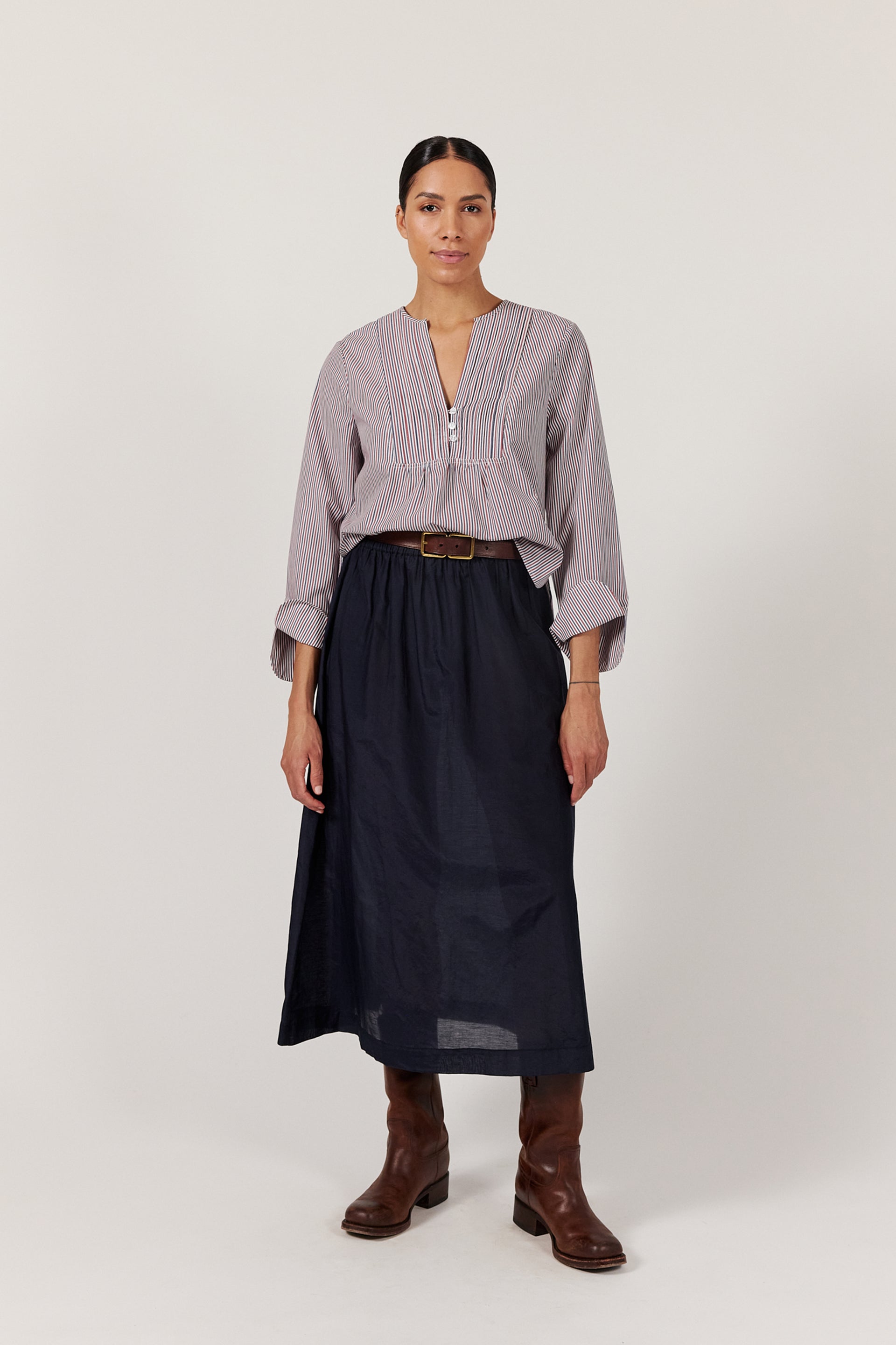 BIRGER STRIPE BLOUSE | Tricolor Stripe