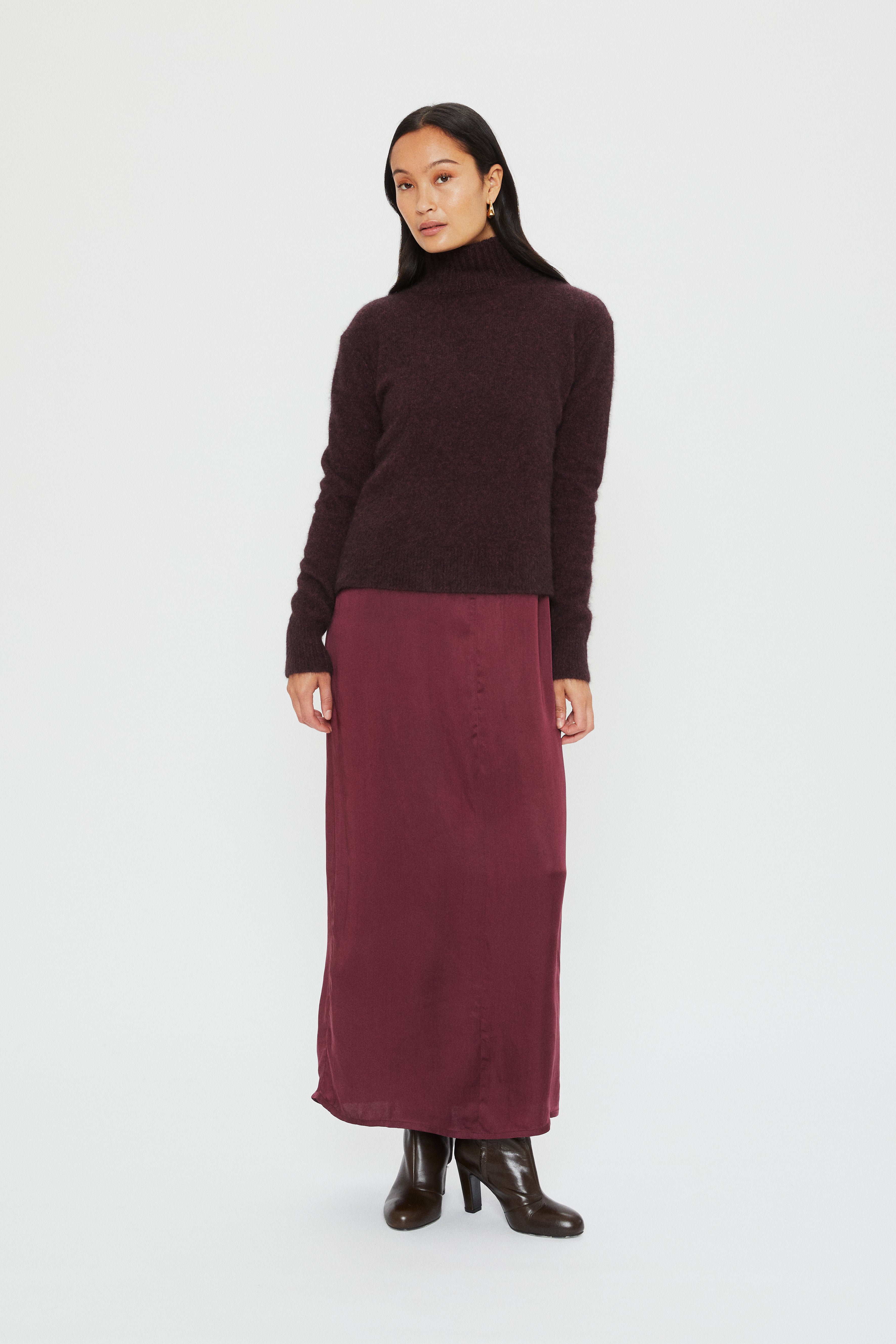 JADE SWEATER | Red Wine Melange